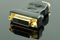HDMI Male (19p) to DVI Female (24+1) Adapter, Gold Plated, Black, 