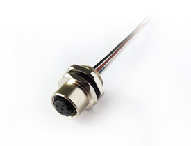 M12 Female Waterproof rear panel mount connector (PG9) 3 pins