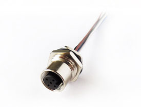 M12 Female Waterproof front panle mount connector (M16) 3 pins