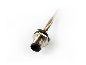 M12 Male Waterproof rear panel mount connector (M16) 3 pins