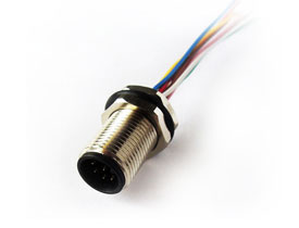 M12 Male Waterproof front panel mount connector 3 pins