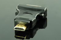 HDMI Female (19p) to DVI Male (24+1) Adapter, Gold Plated, Black,