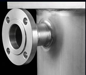 TIG welded nozzle and flange connection