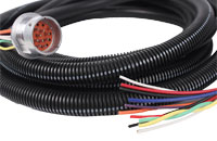Industrial Cable Assembly with Circular Connector & Protective Tubing