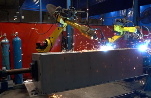 Robotic welding on diesel tank